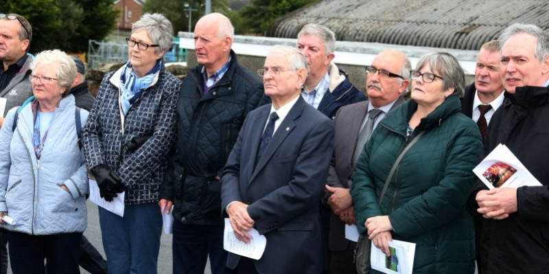Some of those who attended the memorial service at Ballymoney Cemetery