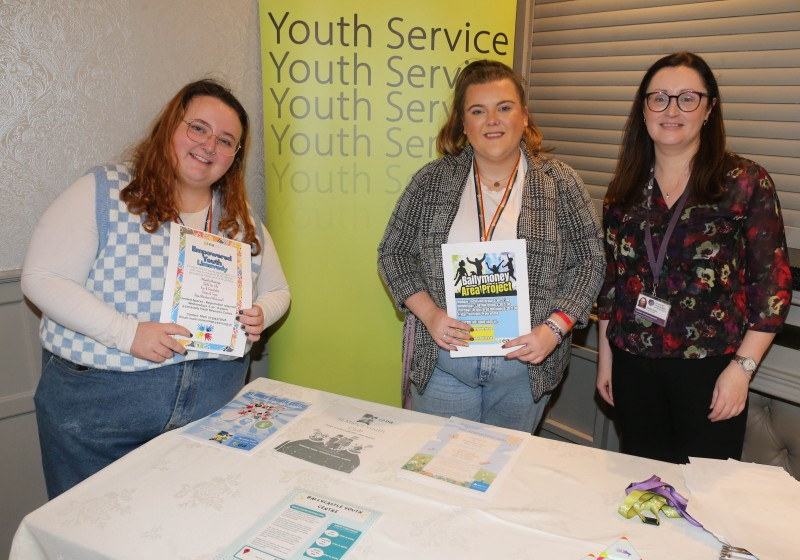 Grace Wilson and Caitlin Morgan, Youth Service, alongside Orlaith Quinn, PCSP Officer, at the launch of the new disability hate crime lesson plan.