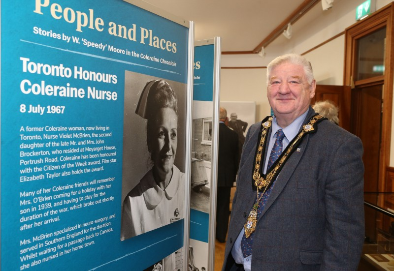 Mayor of Causeway Coast and Glens Borough Council, Councillor Steven Callaghan launched Coleraine Museum’s new exhibition ‘People and Places’.