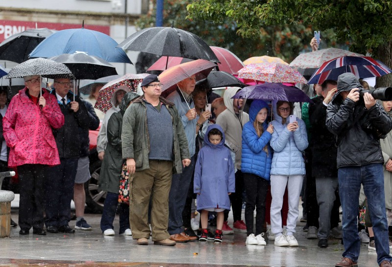 Some of the large crowd who gathered in Coleraine town centre on Sunday 11th September 2022 to witness the Accession Proclamation for County Londonderry.