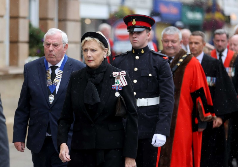 The Lord Lieutenant of County Londonderry, Mrs Alison Millar, and the High Sheriff, Mr George Glover, pictured the Accession Proclamation for County Londonderry held in Coleraine on Sunday 11th September 2022.