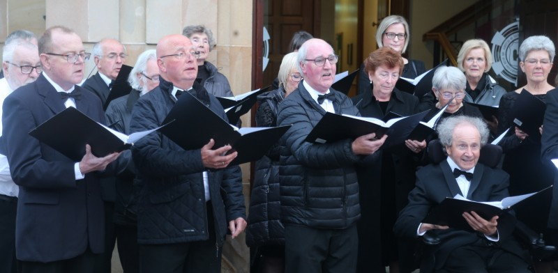 Coleraine Community Choir entertained the crowds ahead of the lighting of the Platinum Jubilee beacon in Coleraine.