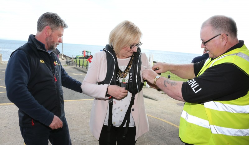 The Mayor of Causeway Coast and Glens Borough Council Councillor Brenda Chivers pictured with Kevin Allen and Paul O’Hara.