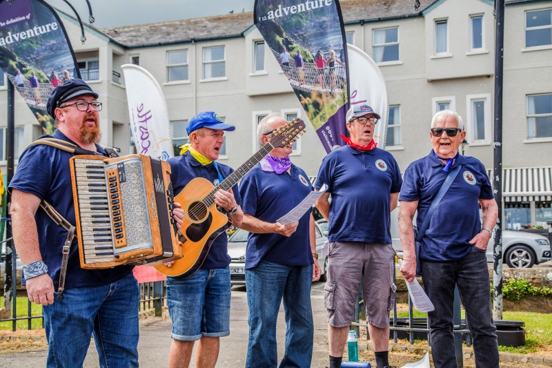 Causeway Shantymen singing vintage sea shanties as part of the festival.