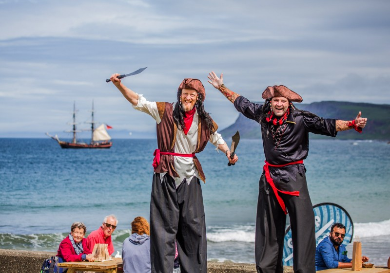 Performers entertaining the crowds at the festivities.