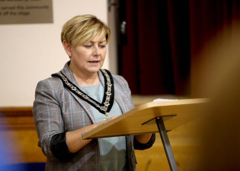 The Deputy Mayor of Causeway Coast and Glens Borough Council, Alderman Sharon McKillop pictured at the launch of the ‘Sam Henry: Culture Connects’ exhibition at Ballymoney Museum.