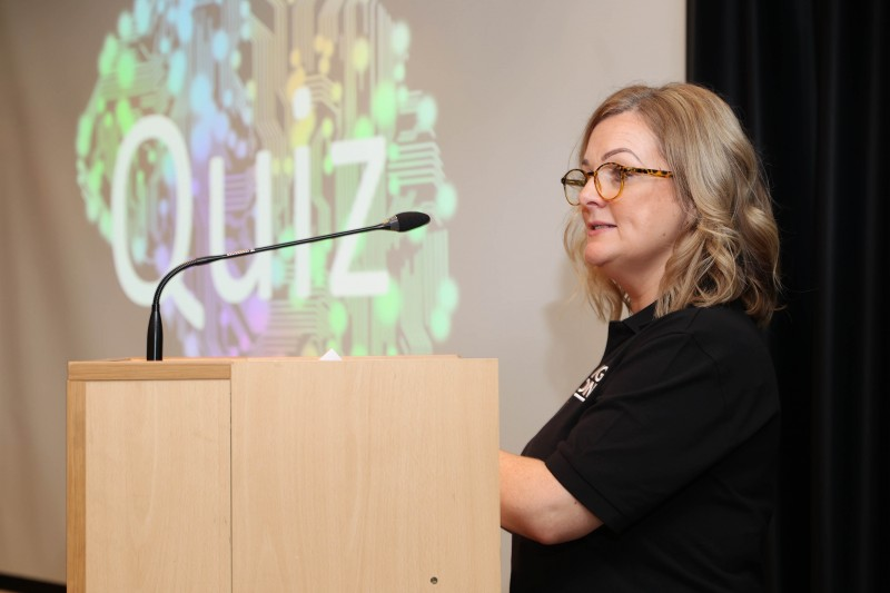 Lisa McCaul from Bring IT On speaking at the ‘Tech for the Future’ event, organised by Council’s Labour Market Partnership and Bring IT On.