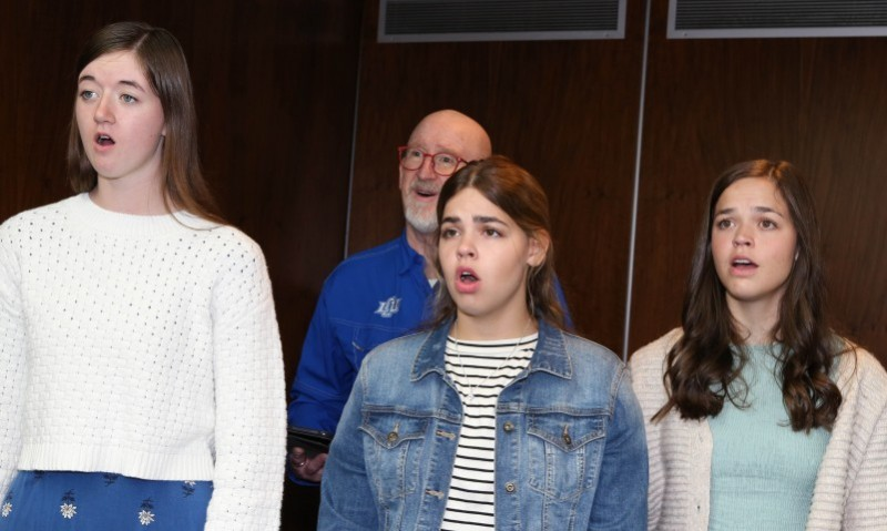 Members of Lubbock Christian University Praise Choir performing at Cloonavin