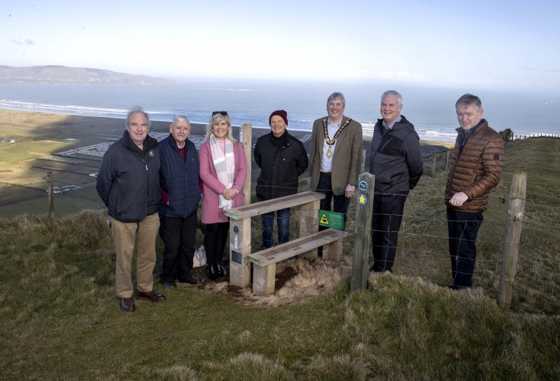 LAG Members Tommy Collins, William King, Mairead McCormack,  Anthony McGarvey, the Mayor of Causeway Coast and Glens Borough Council Councillor Richard Holmes, LAG Chairperson Dermot Nicholl, and Alderman Mark Fielding.