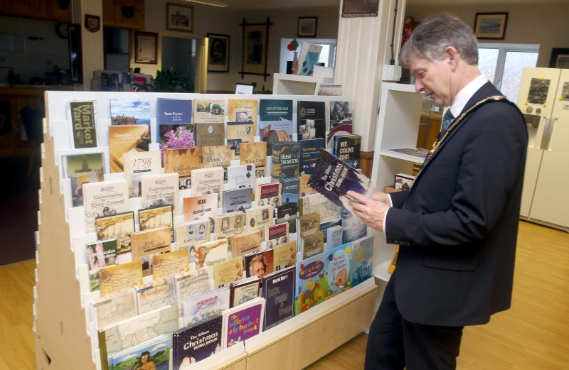 The Mayor of Causeway Coast and Glens Borough Council Alderman Mark Fielding pictured during his visit to Cuil Rathain Historical & Cultural Centre in Coleraine during Ulster Scots Week.