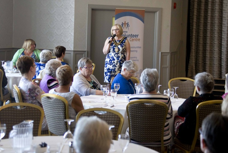 The Mayor of Causeway Coast and Glens Borough Council Councillor Brenda Chivers addresses the event.