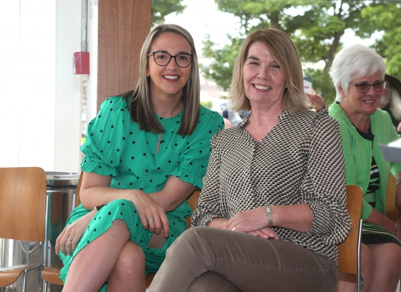 Ciara McNickle and Mary McNickle from Causeway Volunteer Centre pictured at the reception in Cloonavin.