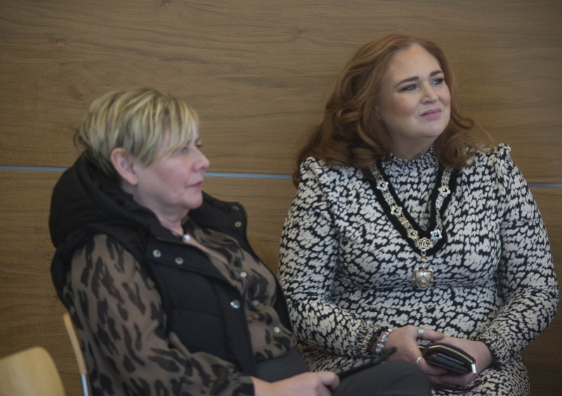 Alderman Sharon McKillop and the Deputy Mayor of Causeway Coast and Glens Borough Council Councillor Ashleen Schenning pictured at the International Women’s Day event in Cloonavin.