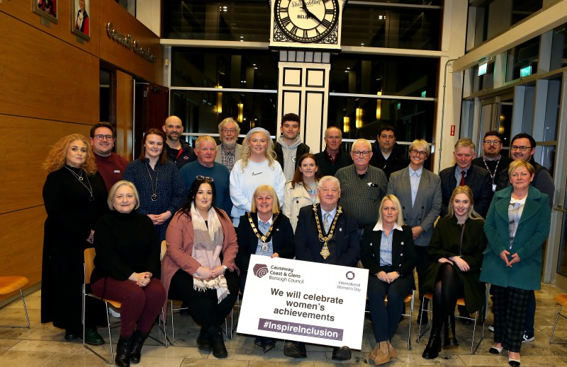 Elected members of Causeway Coasdt and Glens Borough Council mark International Women's Day.