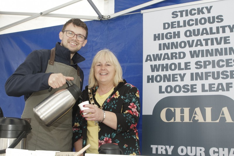 Andrew McGuire from Chala along with Deputy Mayor, Cllr Margaret-Anne McKillop.