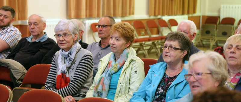 Some of those who attended the musical evening with Scad the Beggars in Ballymoney Town Hall.
