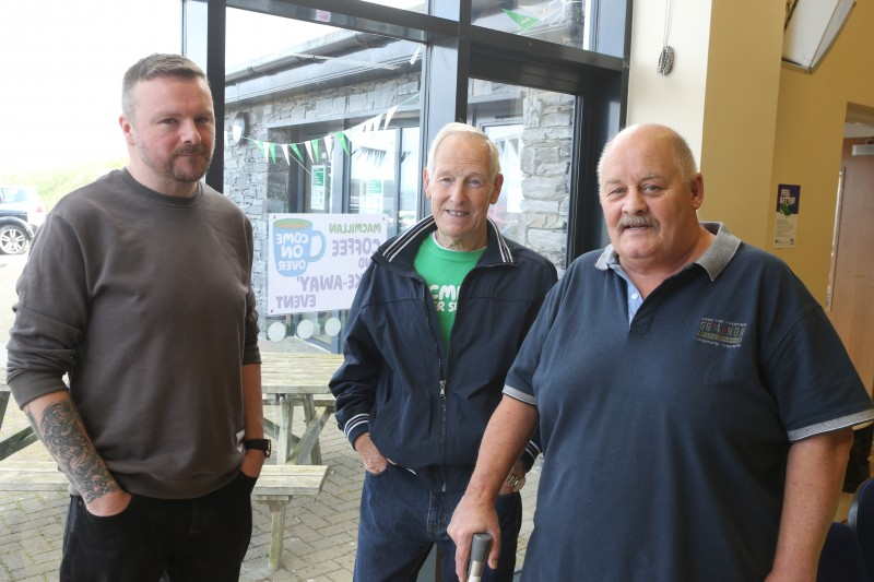 Pictured at Council’s Macmillan Coffee Morning (l-r) Phillip Peden, Derek McDonald & Trevor Peden- Move More participants & family.