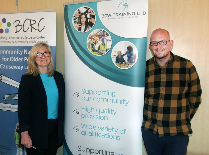 AnneMarie Doherty and Dessie Smyth from BCW Training and Ballycastle Community Fridge.