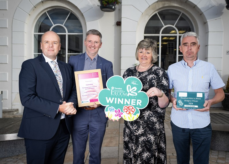 (L-R) John Thompson, Head of Safety and Corporate Responsibility, Translink; Noel Davoren, Estates Manager, Causeway Coast and Glens Borough Council; Councillor Frances Burton, representing NILGA; and Damien Guy, Estates Supervisor, Causeway Coast and Glens Borough Council.