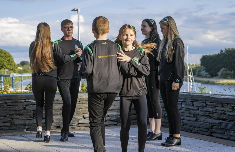 Members of the Scór na nÓg set-dancing team from Glenullin GAC perform during the recent reception in Cloonavin.