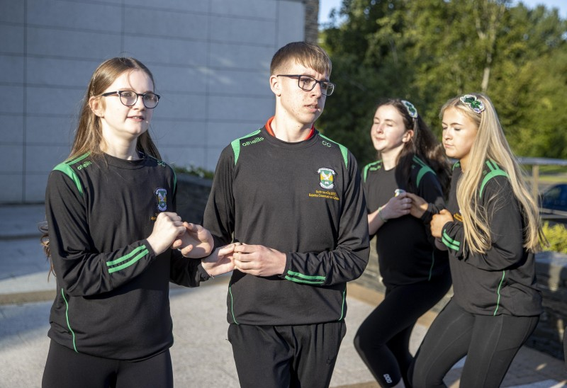The Scór na nÓg set-dancing team from Glenullin GAC perform during a reception hosted by the Mayor at Cloonavin.