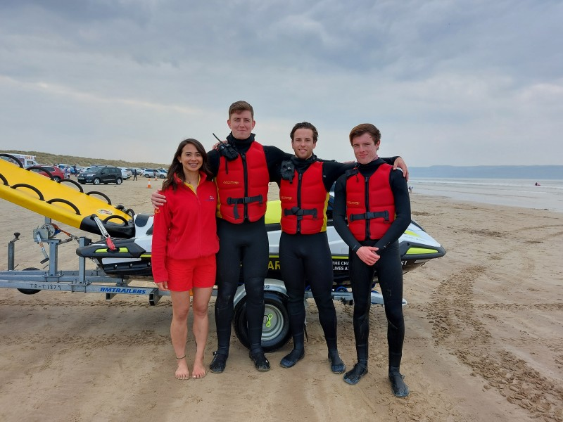 Volunteers from the RNLI who took part in rescue demonstrations during the Great Outdoors Festival held at Benone.