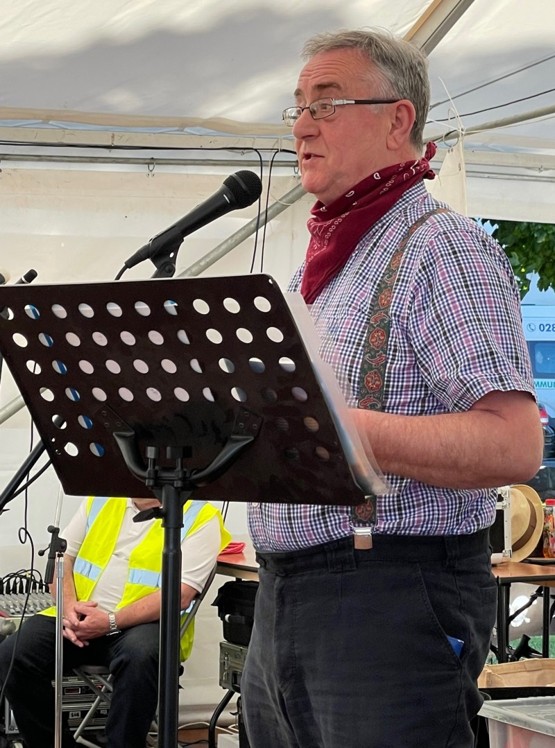 Ulster Scots speaker Liam Logan pictured during the Hear Here event held in Ballycastle to coincide with Rathlin Sound Maritime Festival.