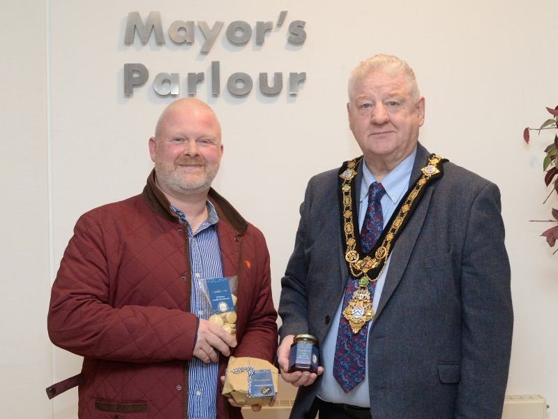 Andy Killen from Dundarave Estates, who won a Gold award for mini shortbread and a Bronze for Grape, Red wine and Rosemary Jelly Chutney at the Blas Na hEireann Irish Food Awards, as well as achieving 1-star at the Great Taste Award for Christmas Pudding.