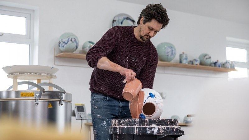 Ceramicist Adam Frew is one of the local markers who will feature in Flowerfield Arts Centre’s new Causeway Craft Trail Showcase Exhibition, open from June 18th – August 31st 2022.