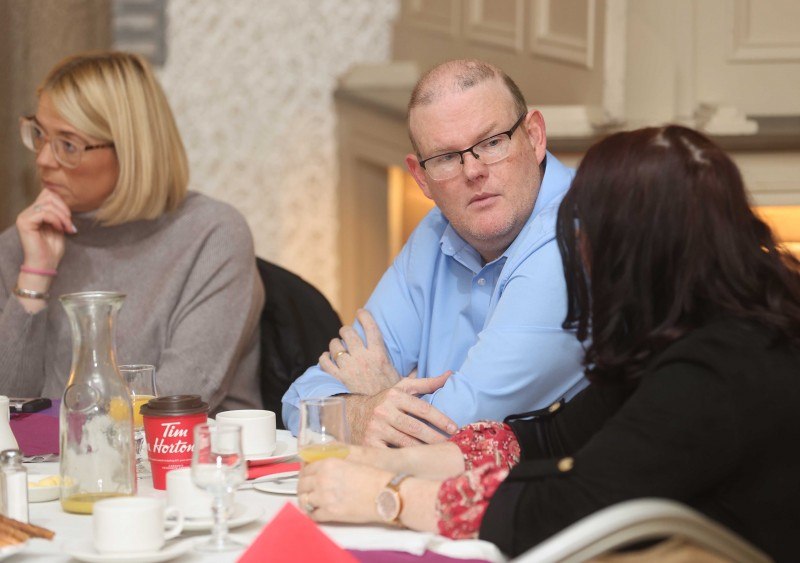 Neville Carson from Minto talks to attendees at the Labour Market Partnership event.