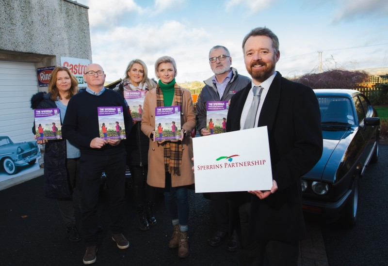 L to R – Allison O’Keefe, Mid Ulster District Council; George Bradshaw, Fermanagh & Omagh District Council; Louise McDermott, Sperrins Partnership Administration Officer; Ciara Toner, Sperrins Partnership Project Officer; Philip McShane Derry City & Strabane District Council; Councillor Dan Kelly, Chair of the Sperrins Partnership.