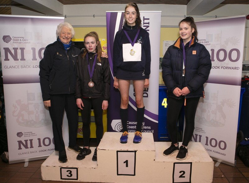 Medal winners pictured with Lady Mary Peters.