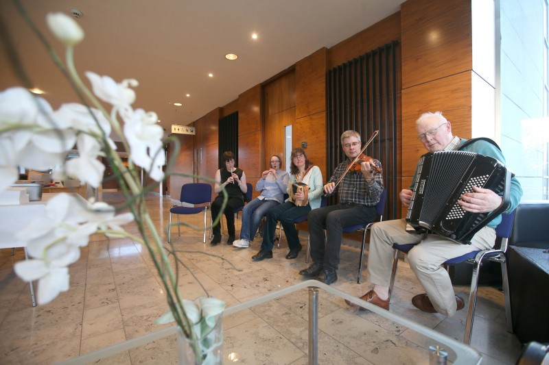 Members of the Glens of Antrim Comhaltas entertaining the guests at the Mayors Reception in Cloonavin.
