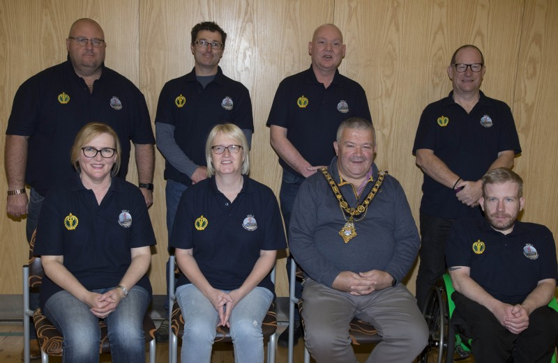 The Mayor, Councillor Ivor Wallace, pictured with volunteer members of Moyle Community First Responders.