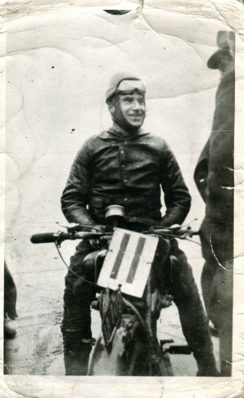 Dervock rider James McKane, who took who part in the Magilligan sand races but was forced to miss competing in the first ever NW200 race after a collision with a car during the practice race. His goggles, speedometer, trophies and black and white photographs will be on display for the first time in Ballymoney Museum at the 90 Years of the NW 200 exhibition.