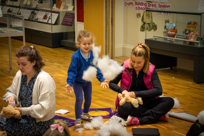 The Treasured Teddies project invited local playgroups and nurseries to Ballymoney Museum to look at the history of the Teddy bear