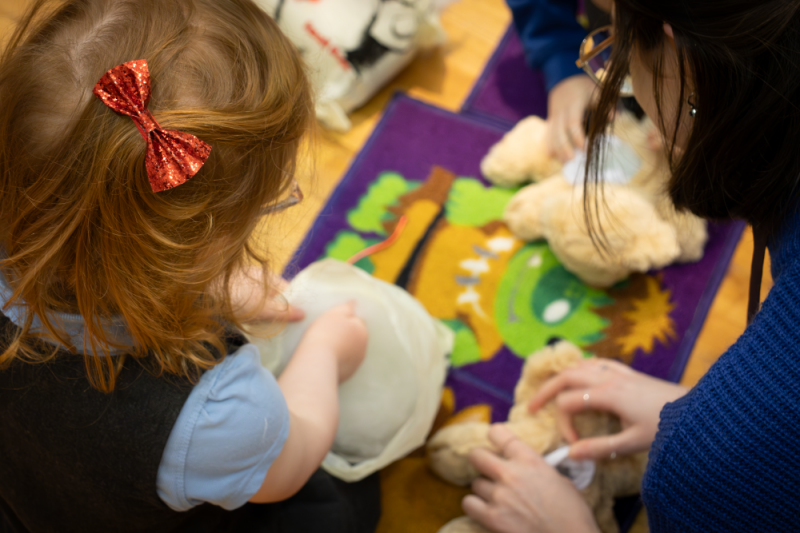 The children created their own teddy bear in a Build a Bear workshop.