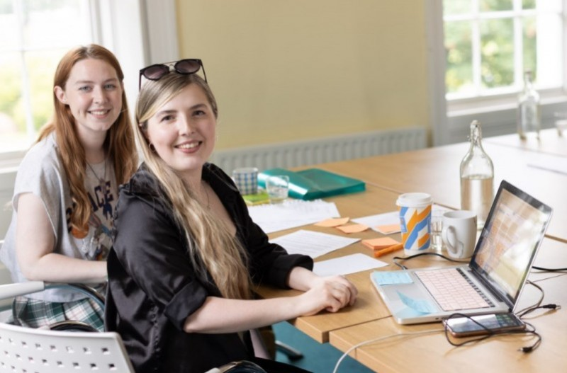 Beccy Henderson and Claire McCartney of VOKXEN led a song-writing workshop as part of the Northword Storytagging Project.