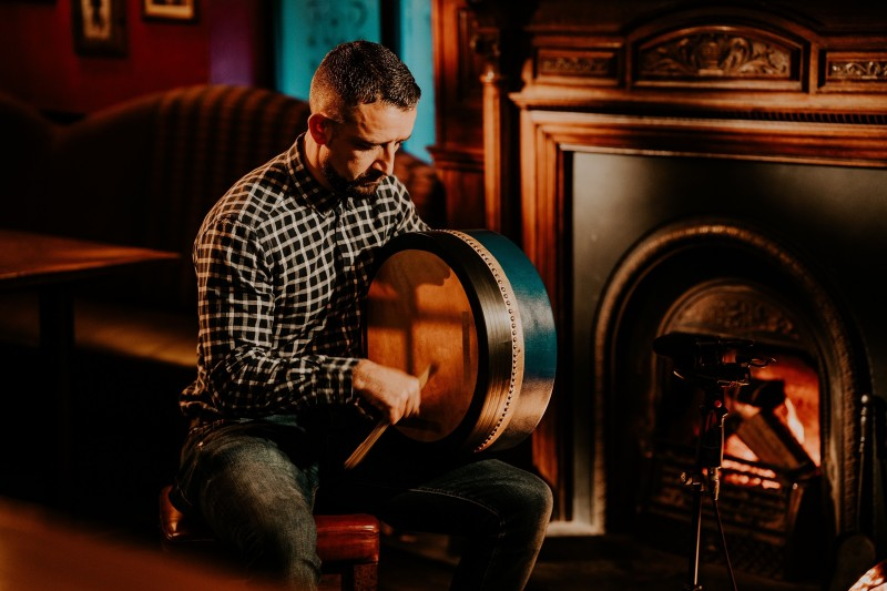 Peter O’Kane is a drummer and Bodhrán player from Coleraine. Peter starting playing Bodhrán at the age of 11 and by 12 he was performing with his family in their Folk band