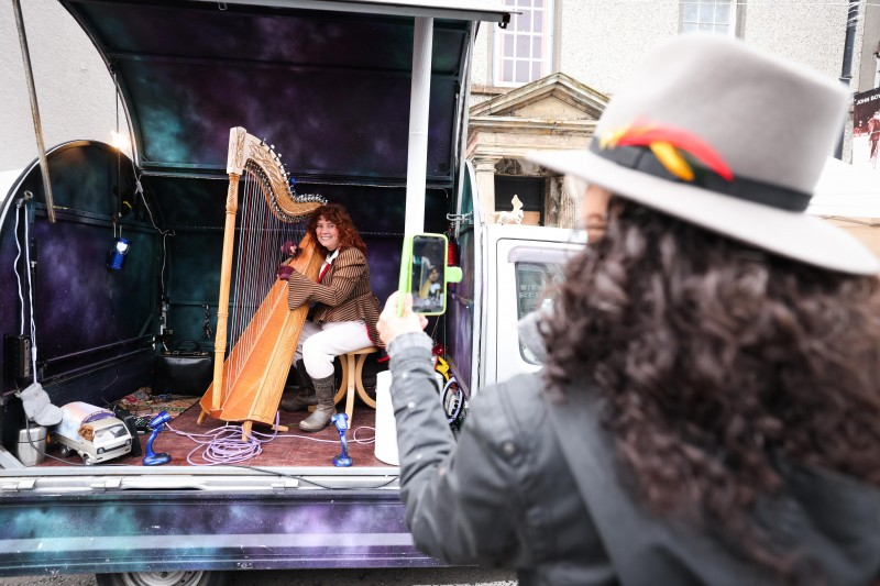 Ursula Burns brought the beautiful sounds of the harp to Bushmills Salmon and Whiskey Festival.