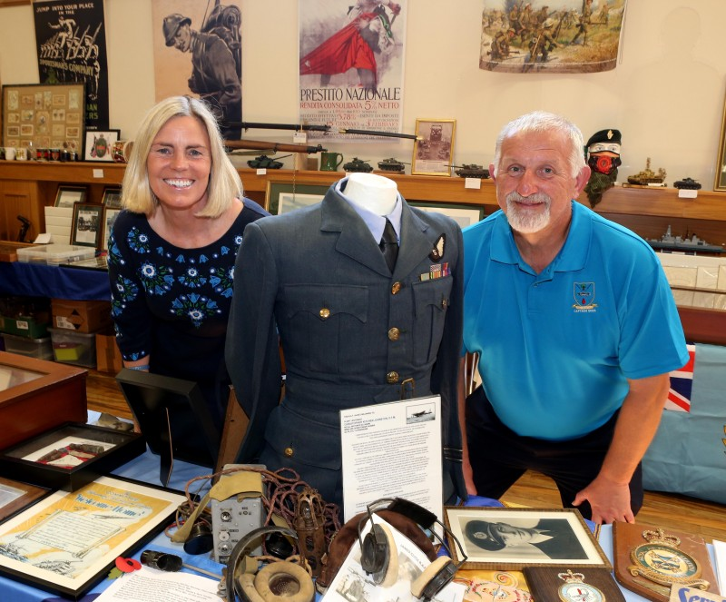 Julie Corbett and committee member of Bushmills Through the Wars Robert Corbett enjoyed the RAF display, part of this year’s exhibition.