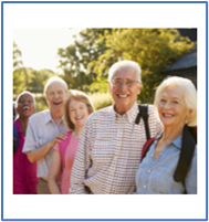 A group of older people smiling