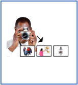 A person taking pictures of different people in the community