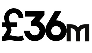 figures which say 36 million pounds in bold black writing