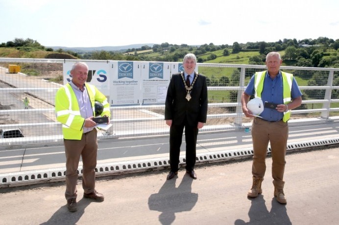 Mayor of Causeway Coast and Glens Borough Council visits major road scheme in Dungiven