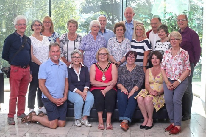 French visitors enjoy a reception with the Mayor
