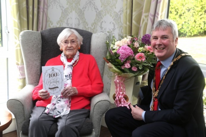 Platinum Jubilee presentation for centenarian Jill Connolly