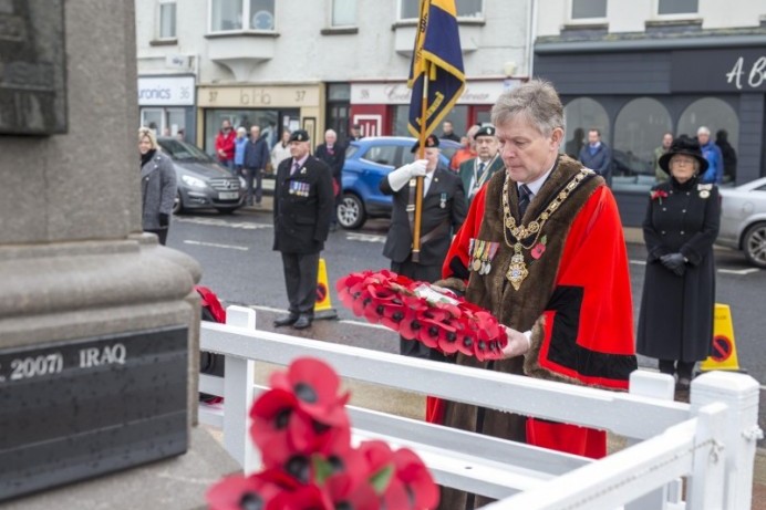 Mayor attends annual Act of Remembrance at Portstewart War Memorial on Remembrance Sunday