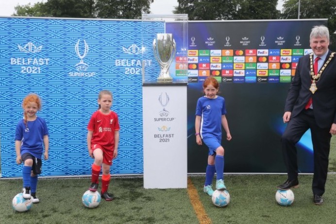 UEFA Super Cup makes a surprise visit to summer football camp in Limavady