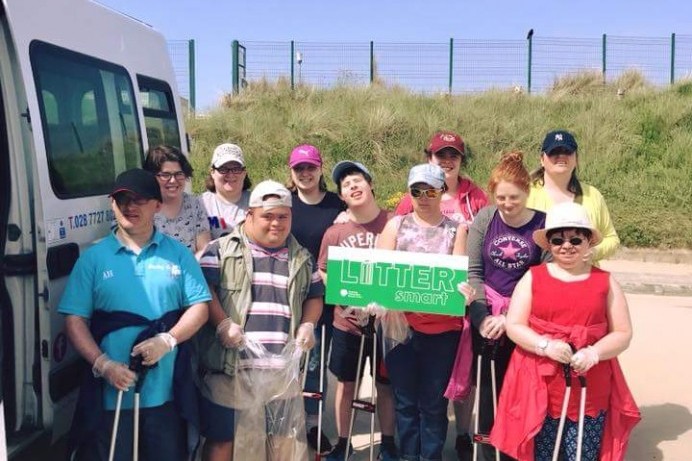 Community group litter pick at Benone Beach